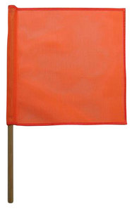 FLAG ORANGE 18 INX18 INMESH WITH 24 INCH DOWEL - Latex, Supported